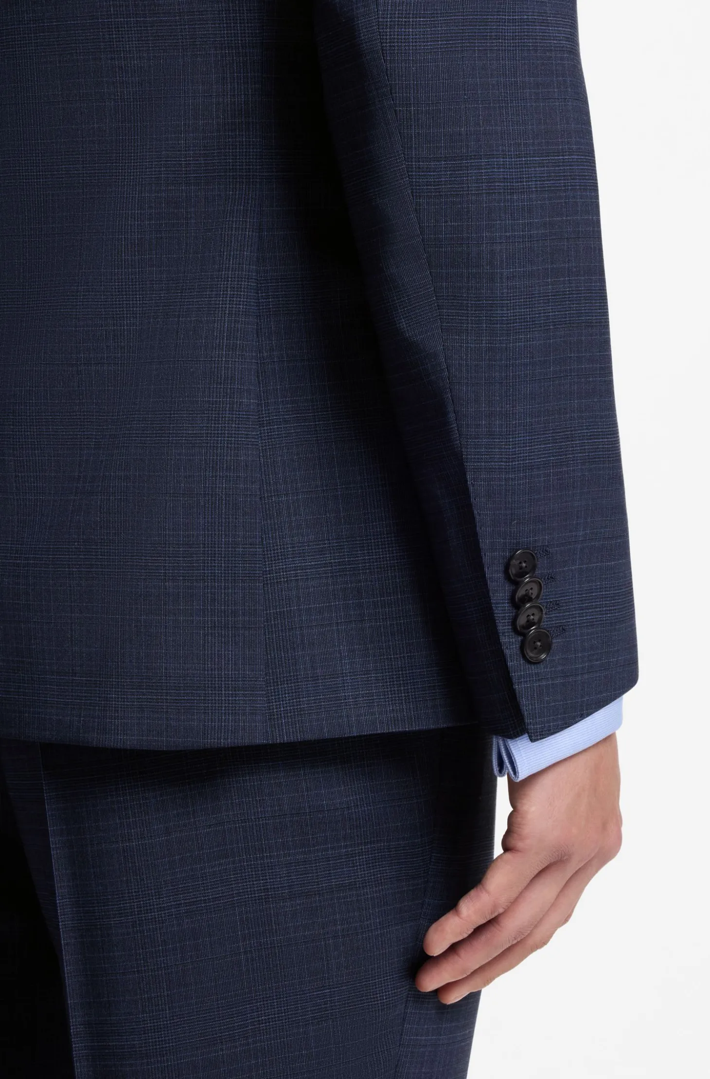 Slim-Fit Zweiteiler aus karierter Stretch-Wolle