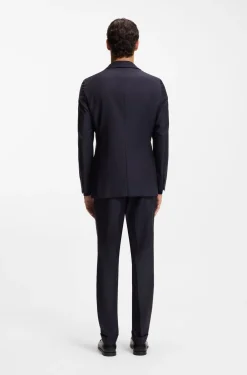Slim-Fit Zweiteiler aus Schurwoll-Twill