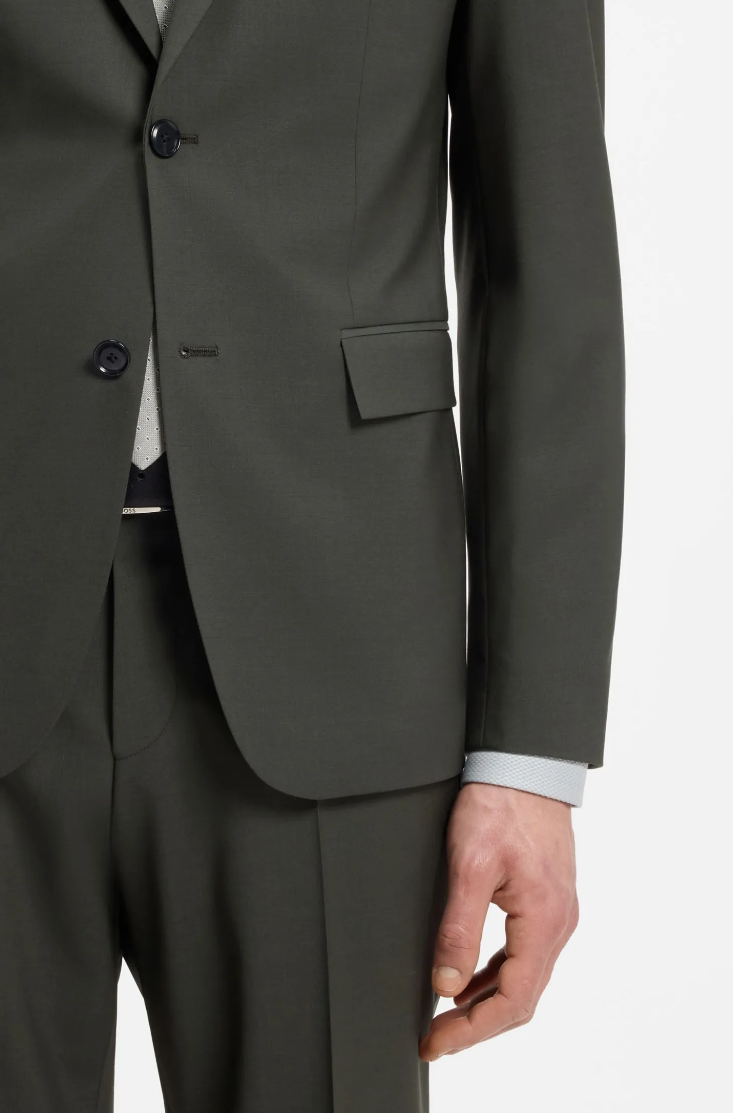 Slim-Fit Zweiteiler aus Stretch-Schurwolle