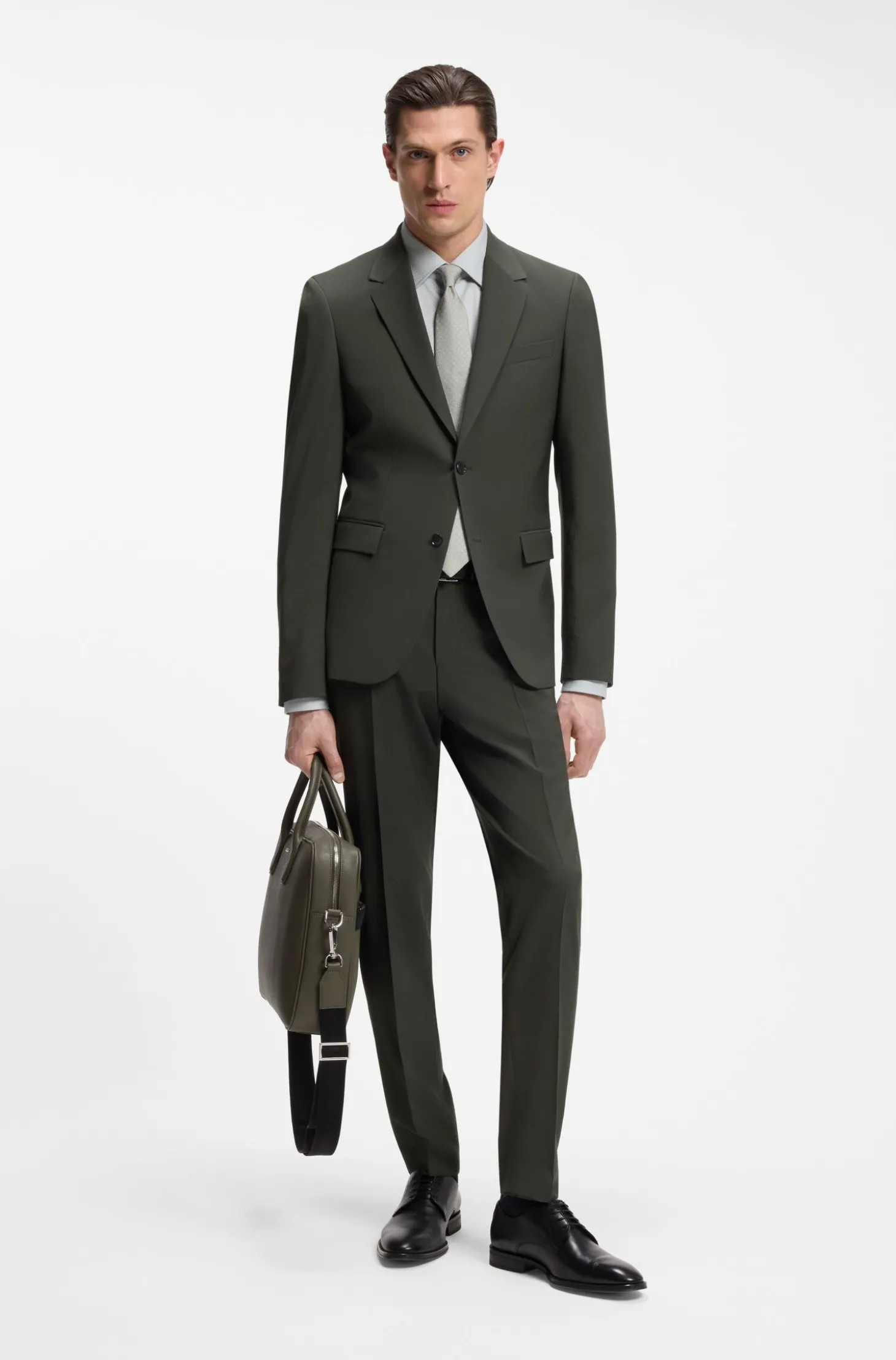 Slim-Fit Zweiteiler aus Stretch-Schurwolle