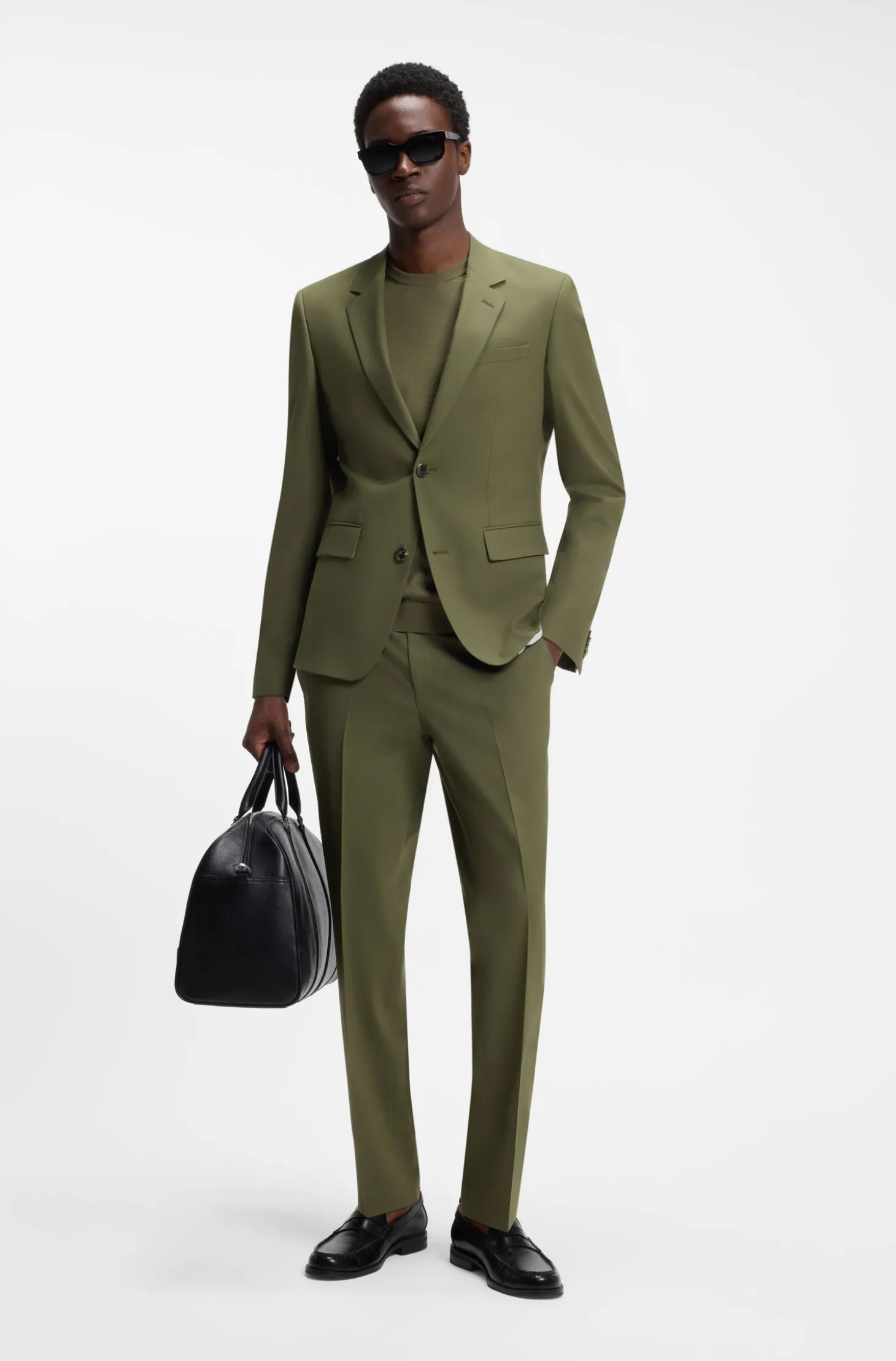Slim-Fit Zweiteiler aus Stretch-Woll-Mix
