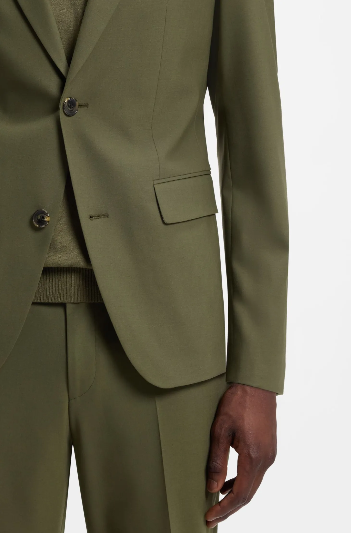 Slim-Fit Zweiteiler aus Stretch-Woll-Mix