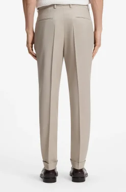 Slim-Fit Zweiteiler aus Woll-Mix mit Seide