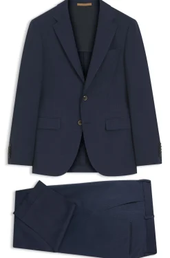 Slim-Fit Zweiteiler aus Woll-Mix mit Seide
