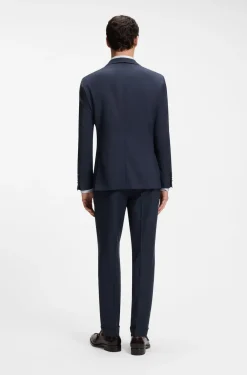 Slim-Fit Zweiteiler aus Woll-Mix mit Seide