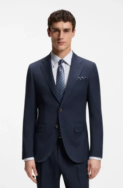 Slim-Fit Zweiteiler aus Woll-Mix mit Seide