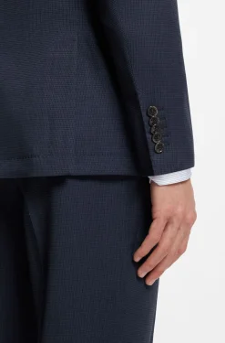 Slim-Fit Zweiteiler aus Woll-Mix mit Seide