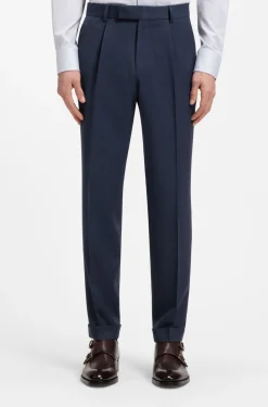 Slim-Fit Zweiteiler aus Woll-Mix mit Seide