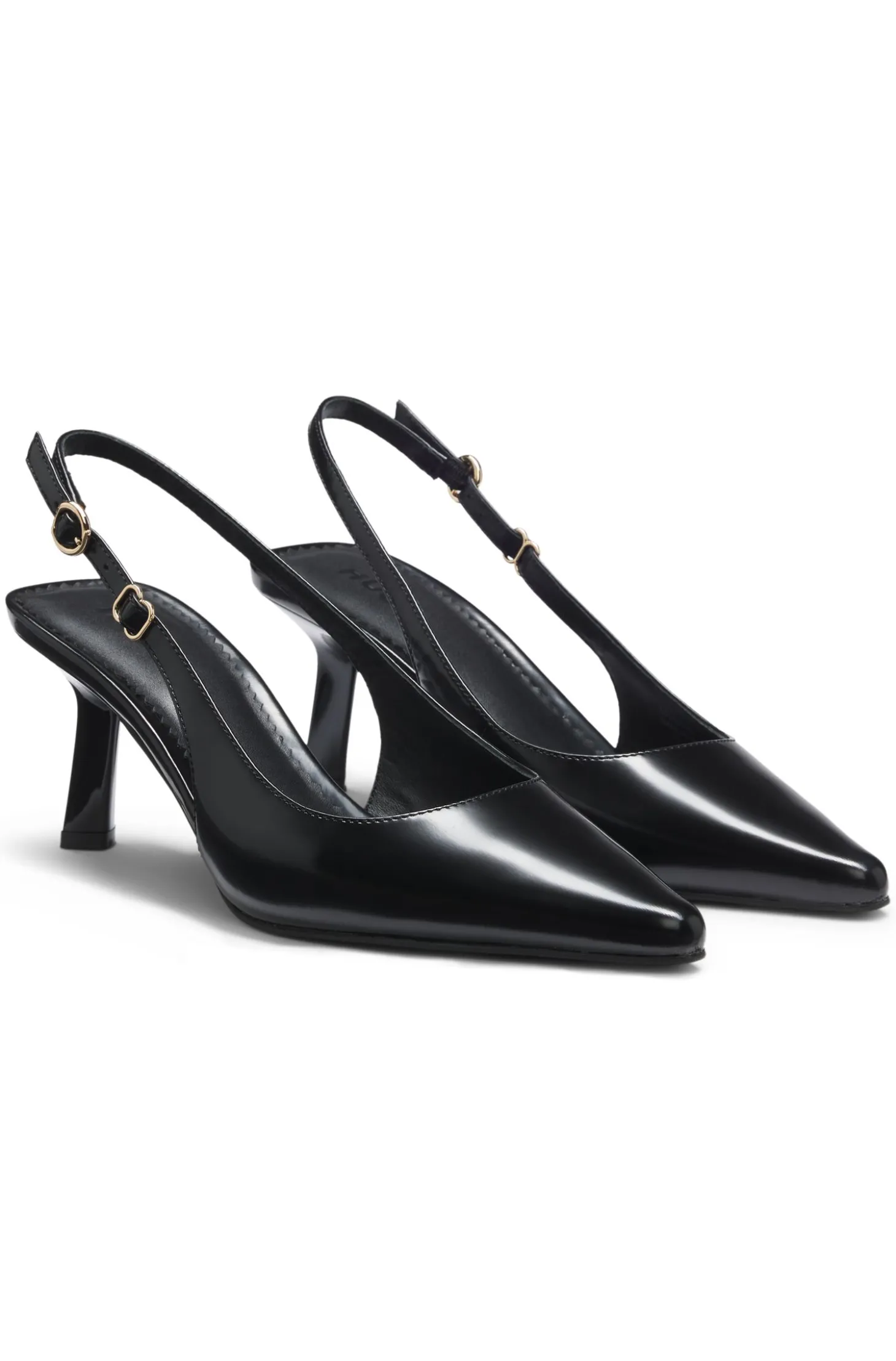 Slingbacks aus Brush-Off-Leder