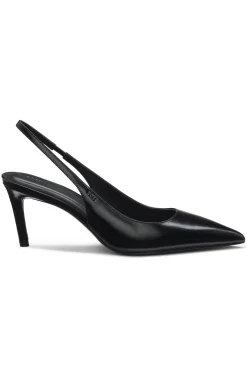 Slingbacks aus Lackleder