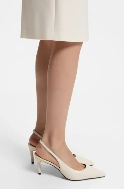 Slingbacks aus Lackleder
