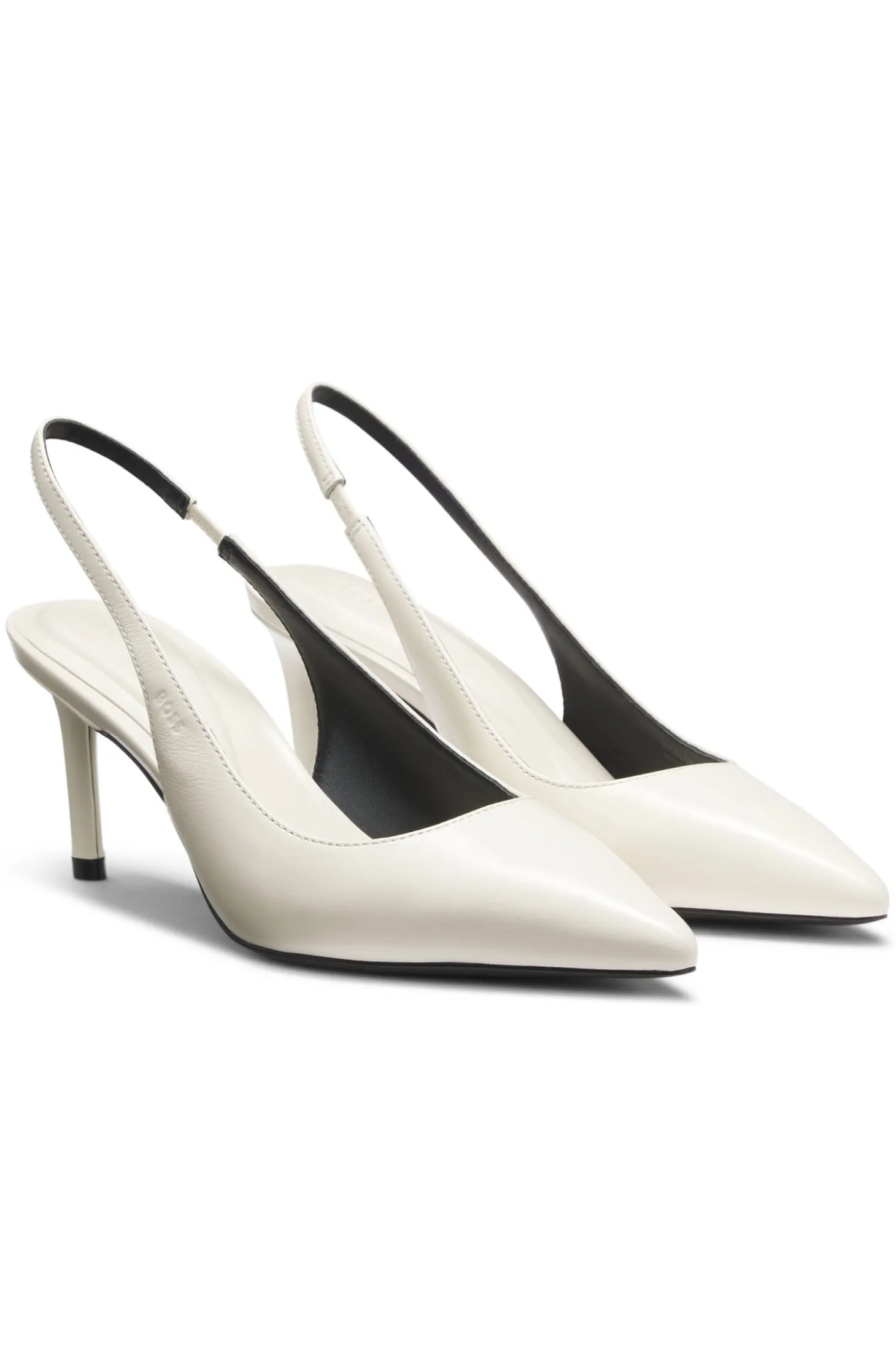 Slingbacks aus Lackleder