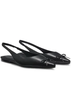Slingbacks aus Nappaleder mit Schleife