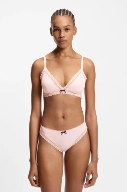 Slip aus elastischer Mikrofaser mit mittlerer Bundhöhe und Spitzenbesatz
