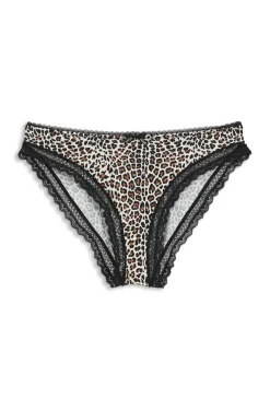 Slip aus elastischer Mikrofaser mit mittlerer Bundhöhe und Spitzenbesatz