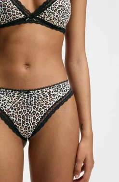 Slip aus elastischer Mikrofaser mit mittlerer Bundhöhe und Spitzenbesatz