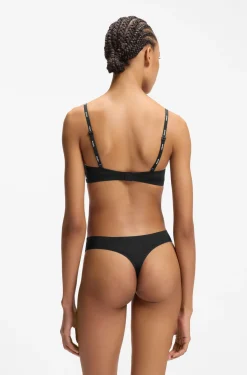 Slip aus elastischer Mikrofaser mit niedriger Bundhöhe und Print