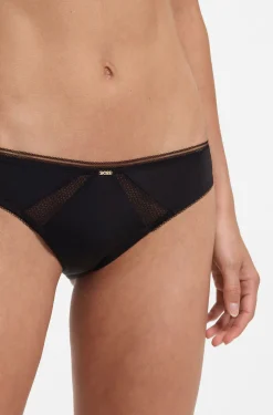 Slip aus Mikrofaser mit Einsätzen aus Spitze