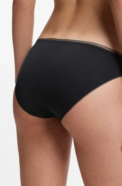 Slip aus Mikrofaser mit Einsätzen aus Spitze