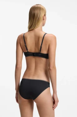 Slip aus Mikrofaser mit Einsätzen aus Spitze