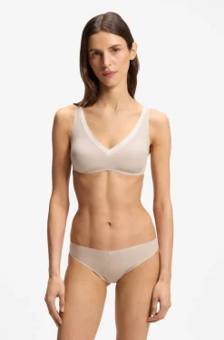 Slip aus Mikrofaser mit Kontrastbesatz