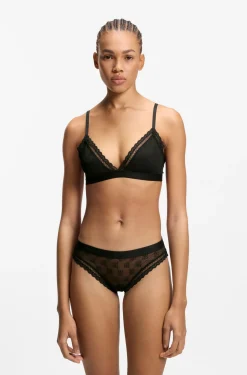 Slip aus Spitze mit Logo-Bund