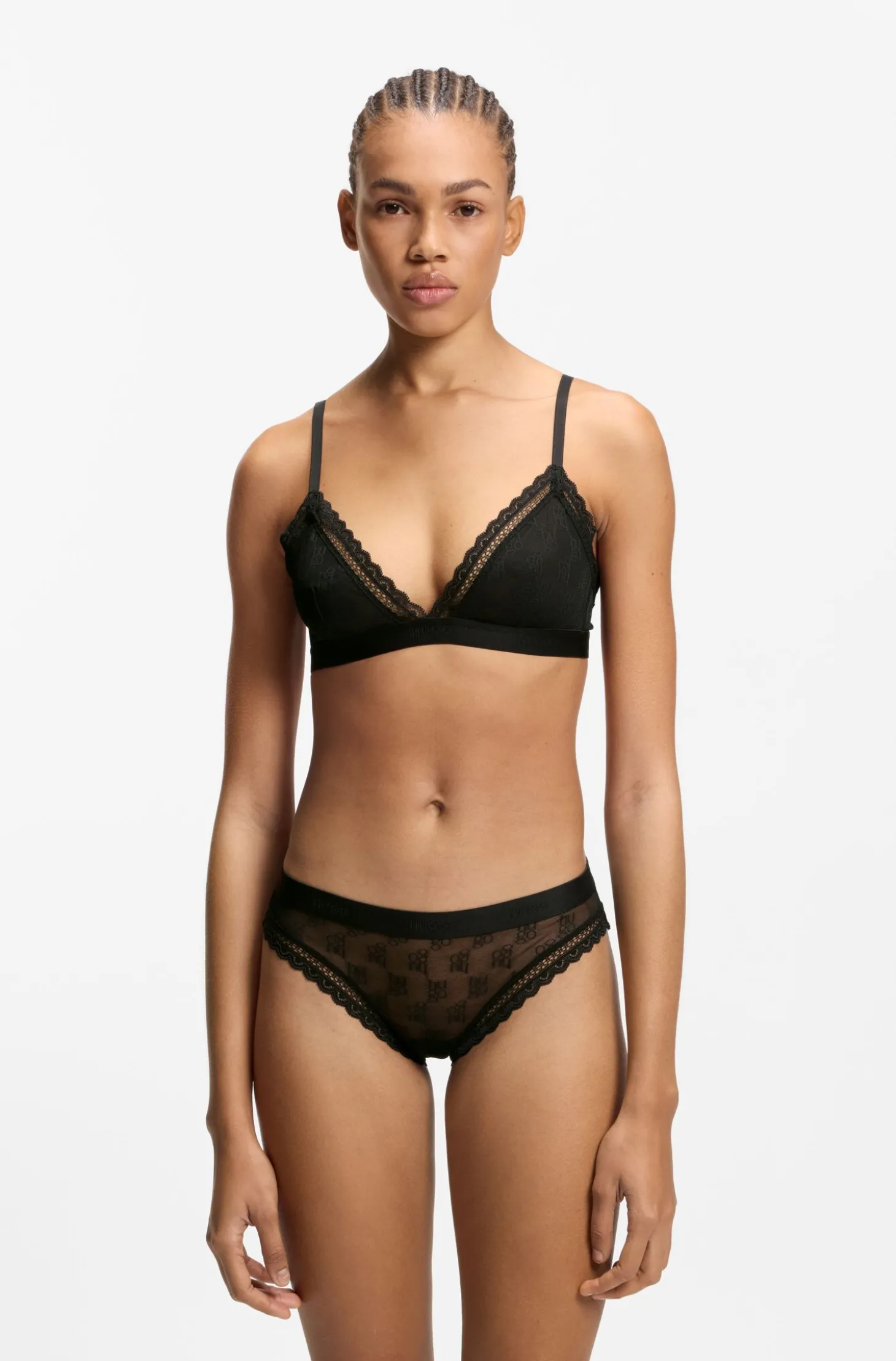 Slip aus Spitze mit Logo-Bund