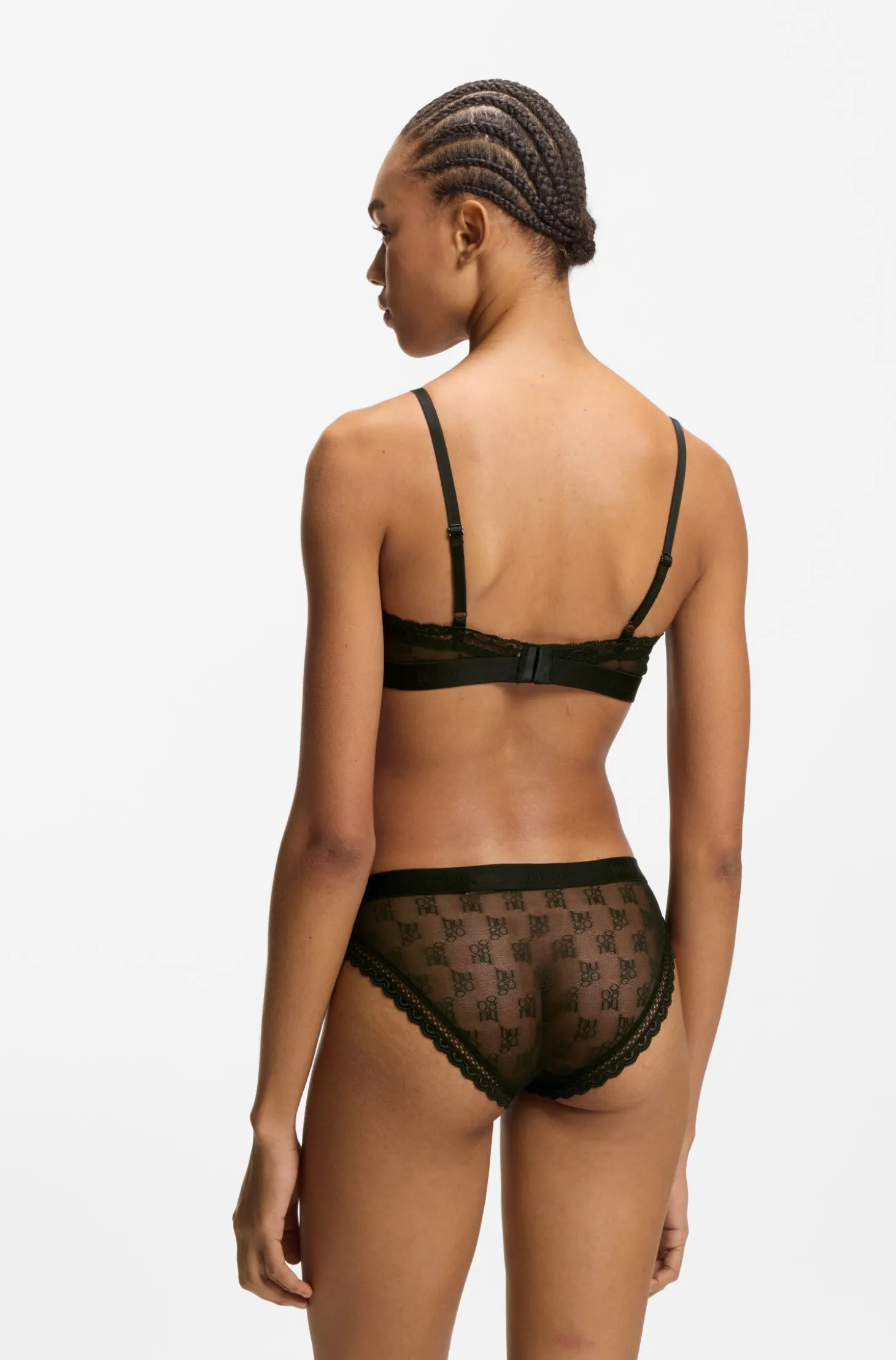 Slip aus Spitze mit Logo-Bund