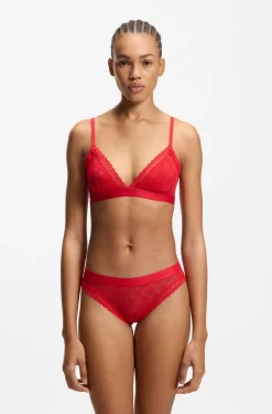 Slip aus Spitze mit Logo-Bund