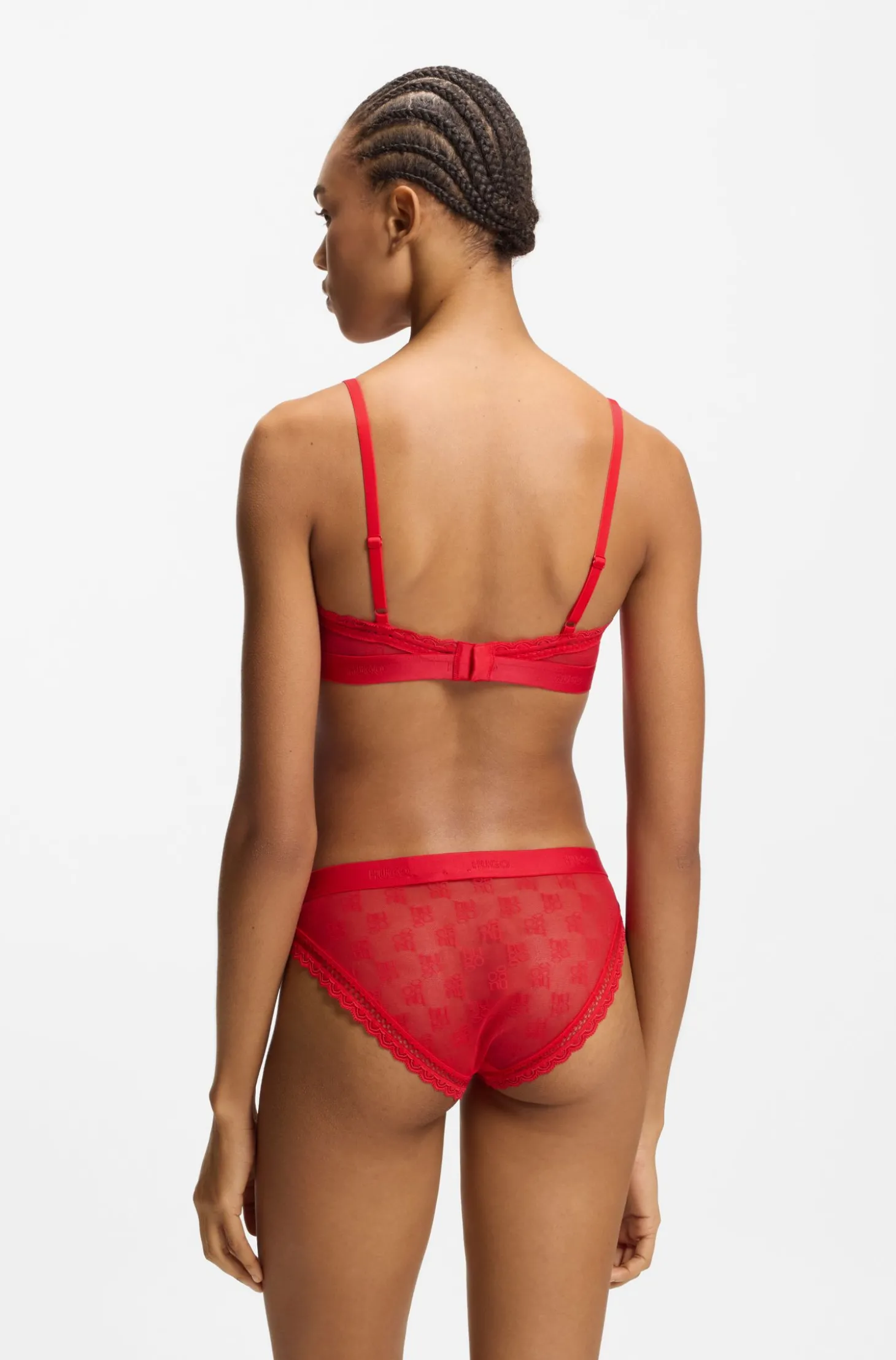 Slip aus Spitze mit Logo-Bund