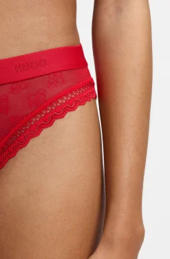 Slip aus Spitze mit Logo-Bund