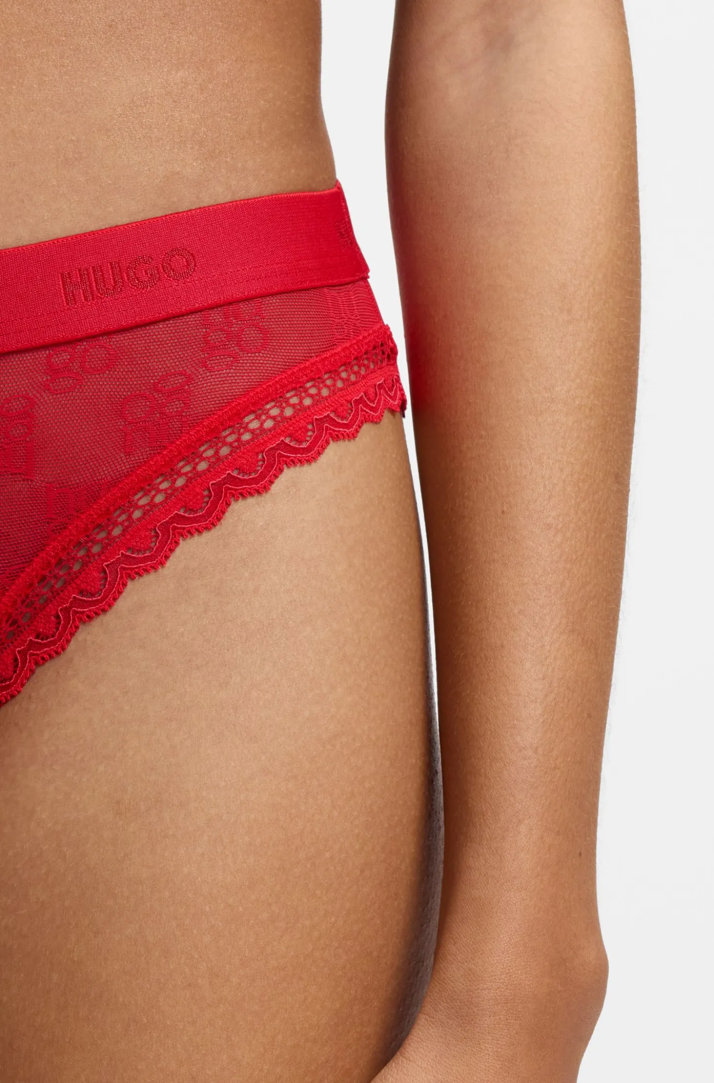 Slip aus Spitze mit Logo-Bund