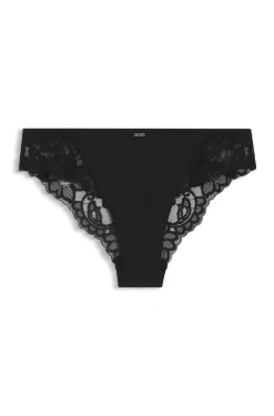 Slip aus Spitze mit plissierten Mesh-Details