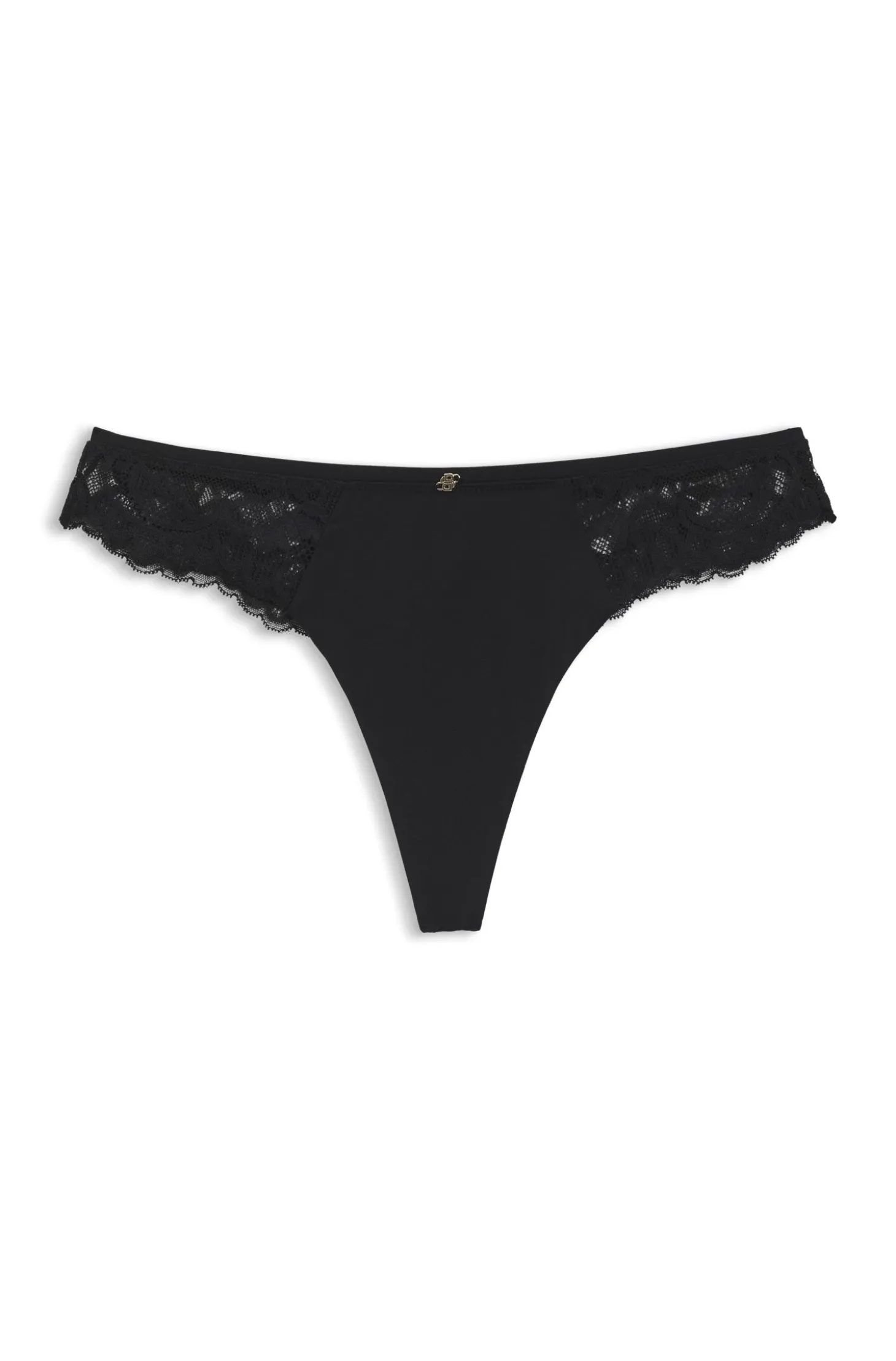 Slip aus Spitze mit plissiertem Mesh und goldenem Anhänger