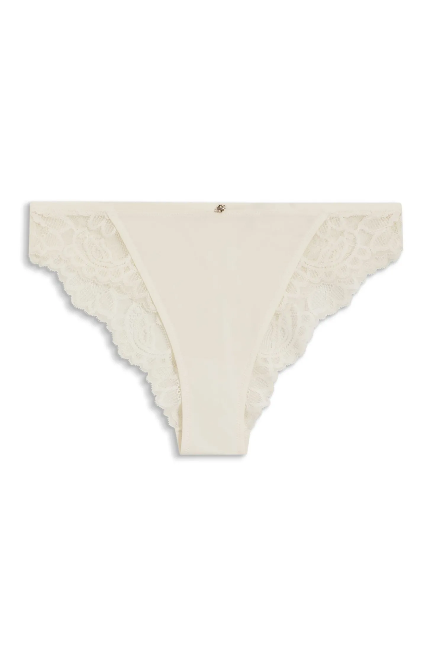 Slip aus Spitze mit plissierten Mesh-Details