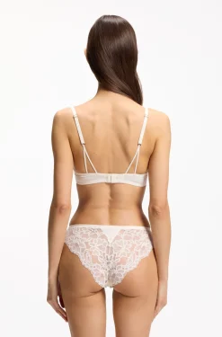 Slip aus Spitze mit plissierten Mesh-Details