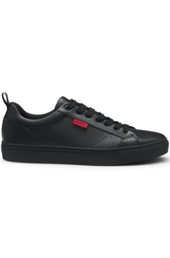 Sneakers aus Kunstleder mit rotem Logo-Etikett