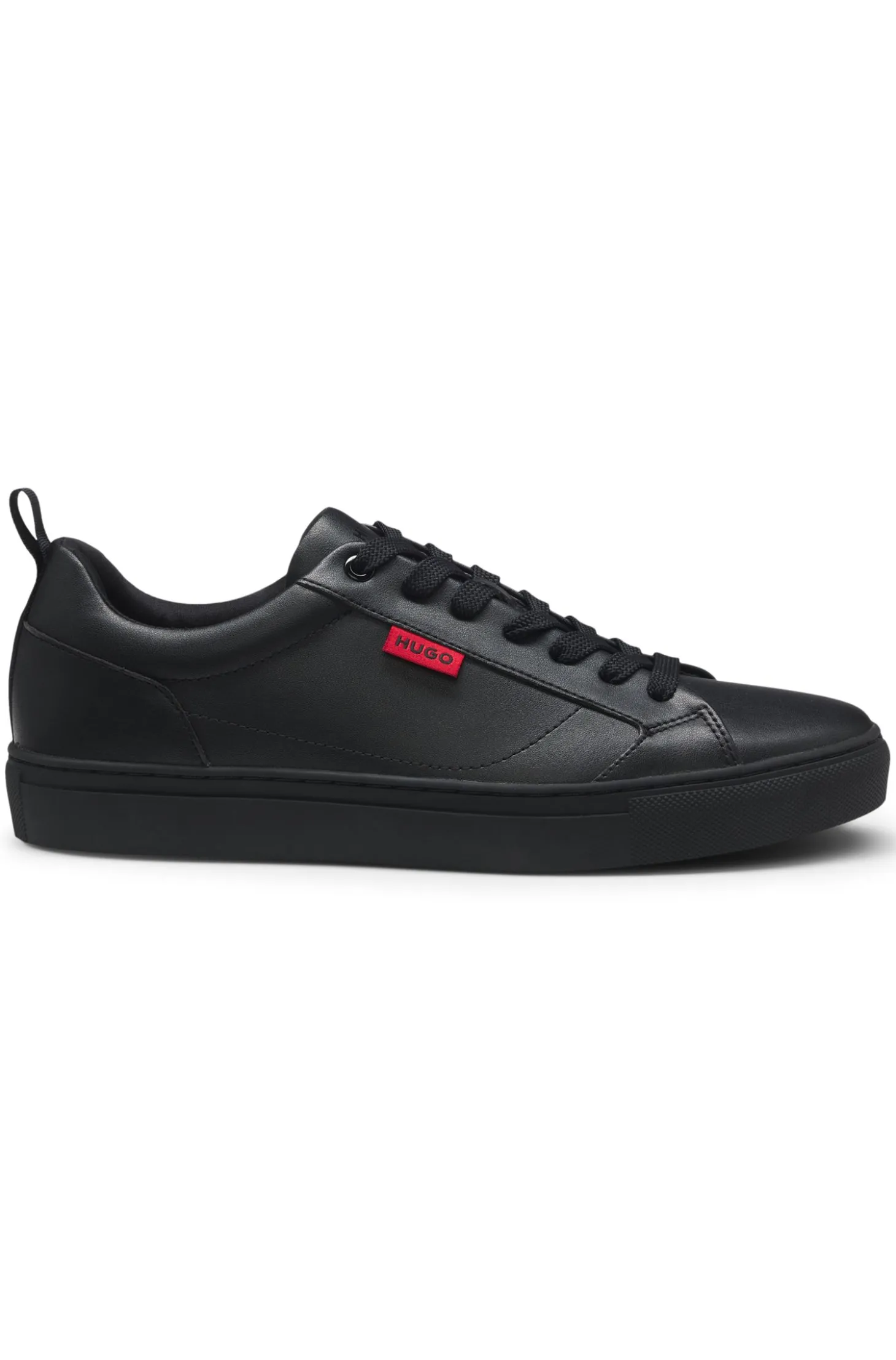 Sneakers aus Kunstleder mit rotem Logo-Etikett