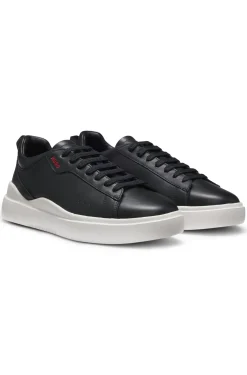 Sneakers aus Leder mit Cupsohle und roten Logo-Details