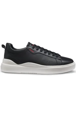 Sneakers aus Leder mit Cupsohle und roten Logo-Details
