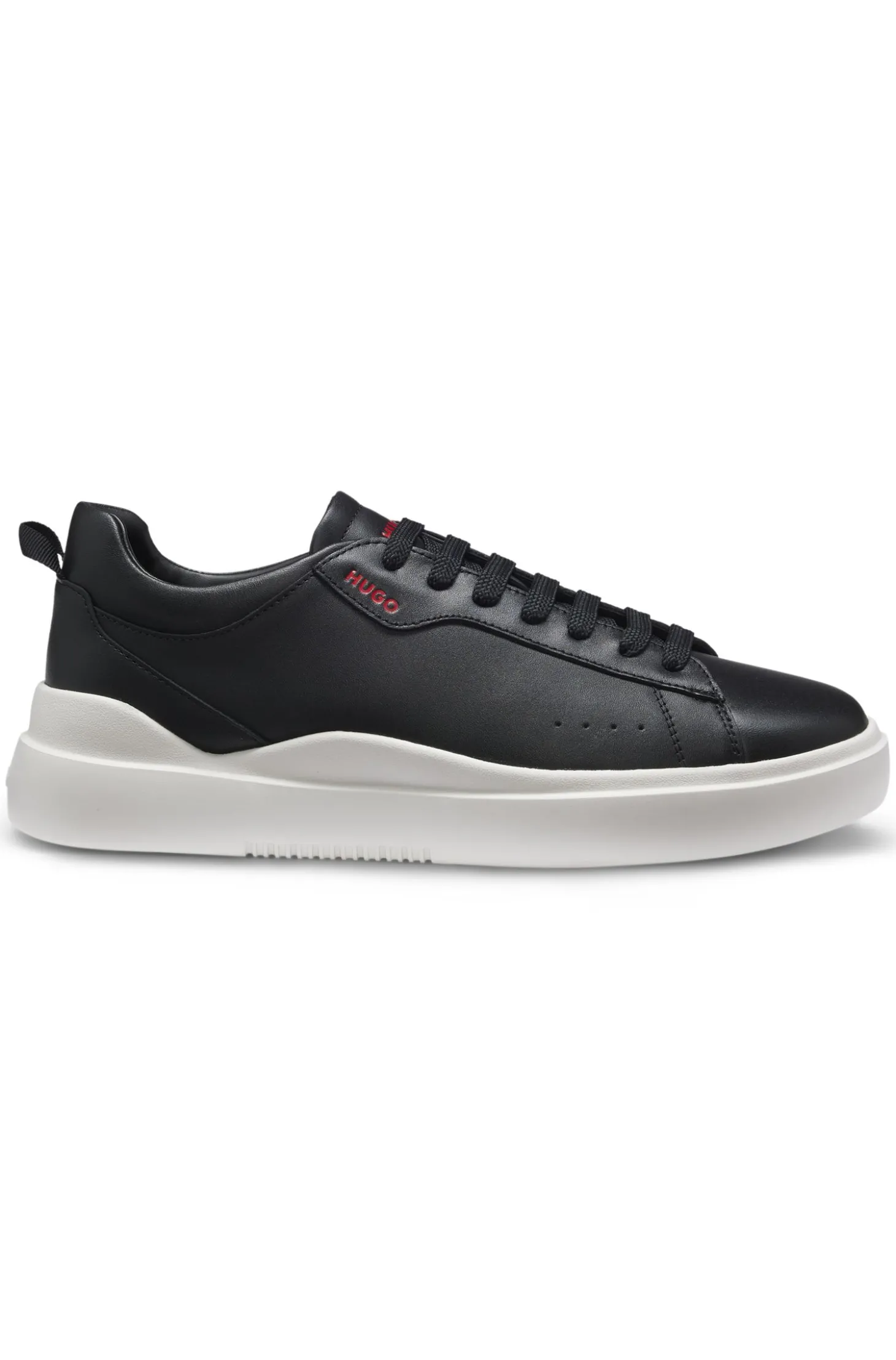 Sneakers aus Leder mit Cupsohle und roten Logo-Details