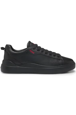 Sneakers aus Leder mit Cupsohle und roten Logo-Details