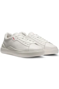 Sneakers aus Leder mit Cupsohle und roten Logo-Details