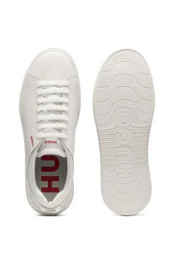 Sneakers aus Leder mit Cupsohle und roten Logo-Details