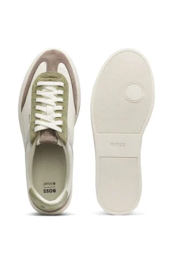 Sneakers aus Leder mit Cupsohle und Veloursleder-Details
