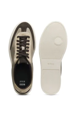 Sneakers aus Leder mit Cupsohle und Veloursleder-Details