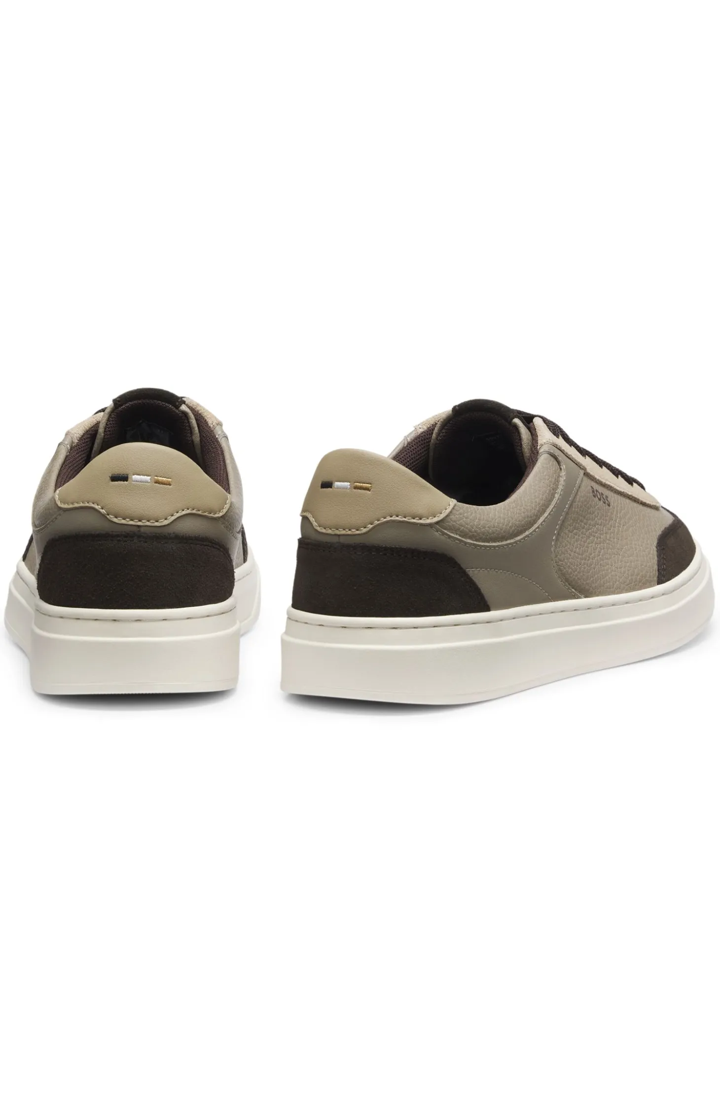 Sneakers aus Leder mit Cupsohle und Veloursleder-Details