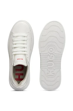 Sneakers aus Leder mit Cupsohle und Logo-Details