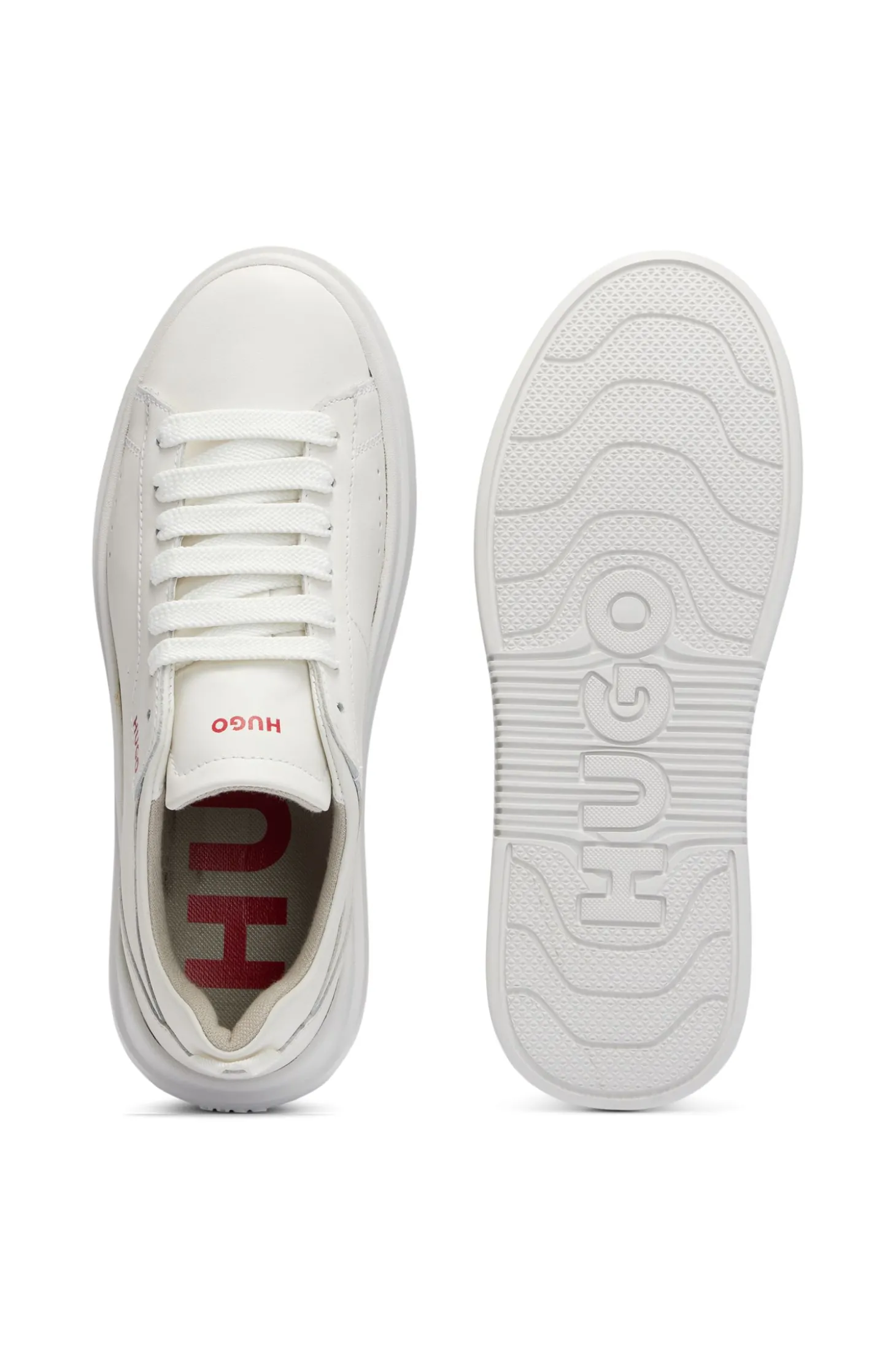 Sneakers aus Leder mit Cupsohle und Logo-Details