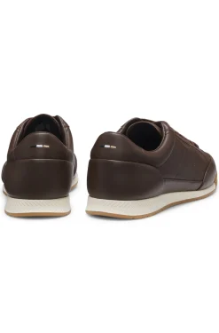 Sneakers aus Leder mit Folien-Logo